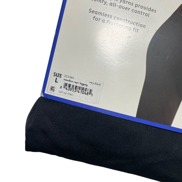 Assets By Spanx Cropped Seamless Shaping Leggings Large Black - Picture 4 of 4